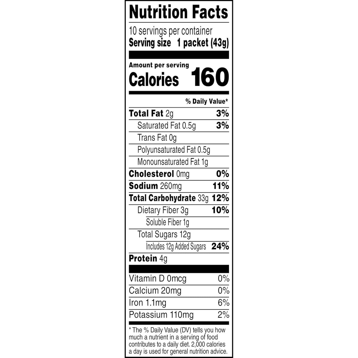 Maple Brown Sugar Instant Oatmeal 10 Ct S4361