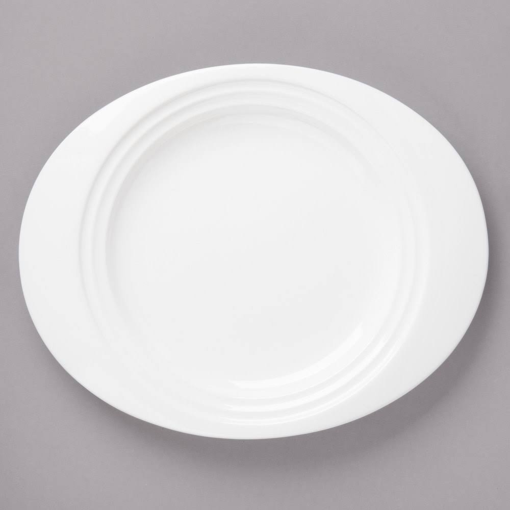White Porcelain Oval Salad Plate - 24/Case S21965