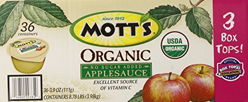 Organic No Sugar Added Apple Sauce, 3.9 Ounce, 36 Count Z21835