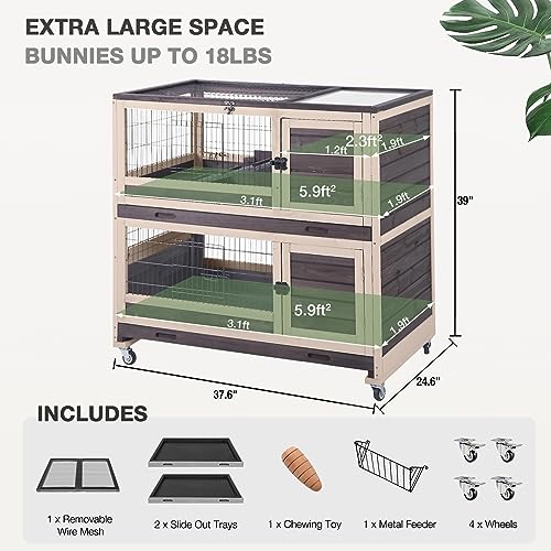 Grey Guinea Pig Cage with Wheels and 6 Access Doors B1667