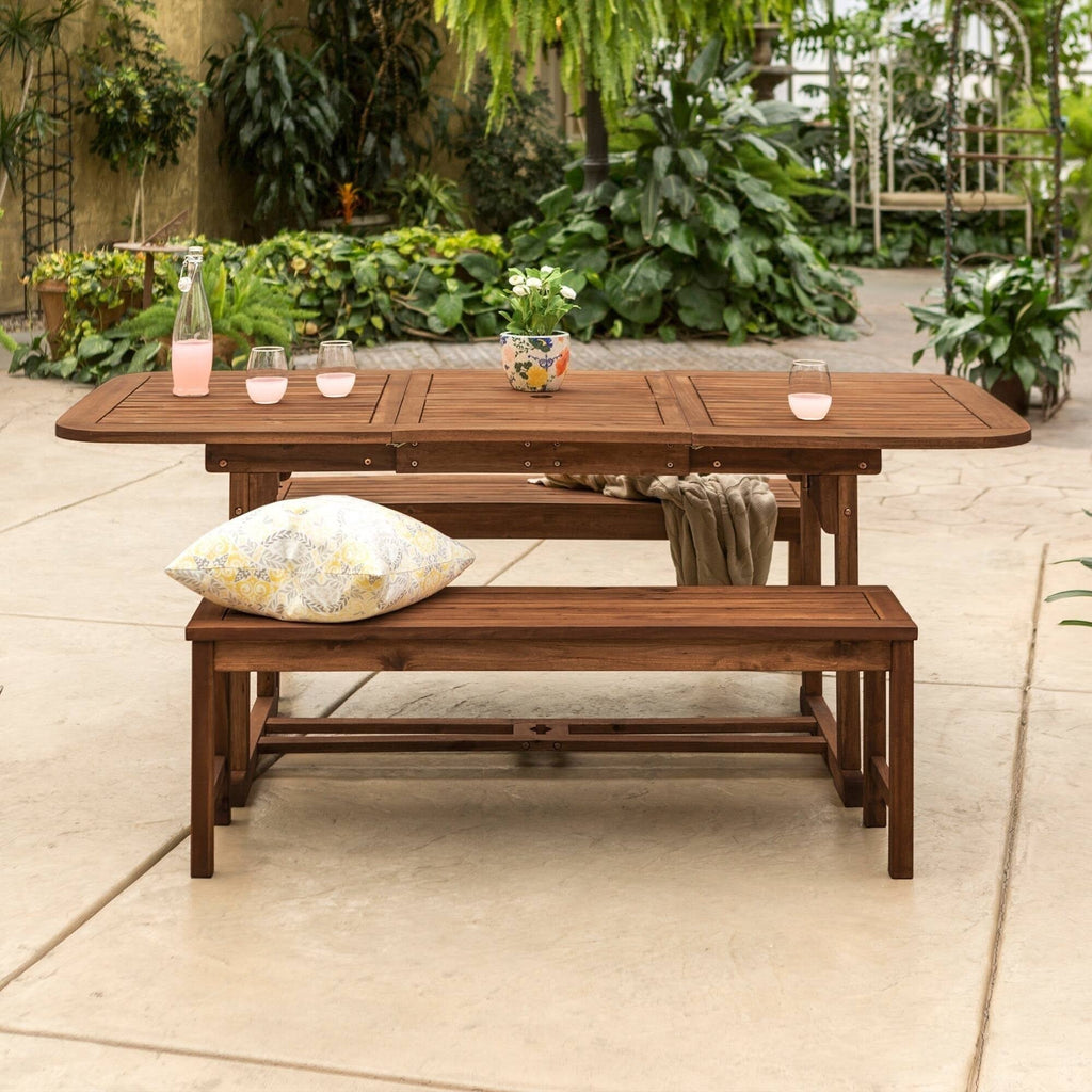 Dark Brown Acacia 3-Piece Patio Dining Set Y84949