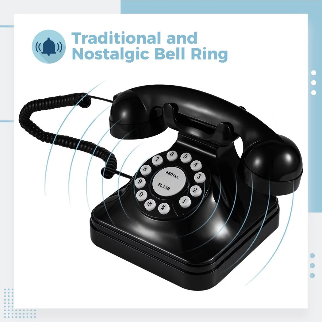 Black Corded Landline Desk Telephone X602289