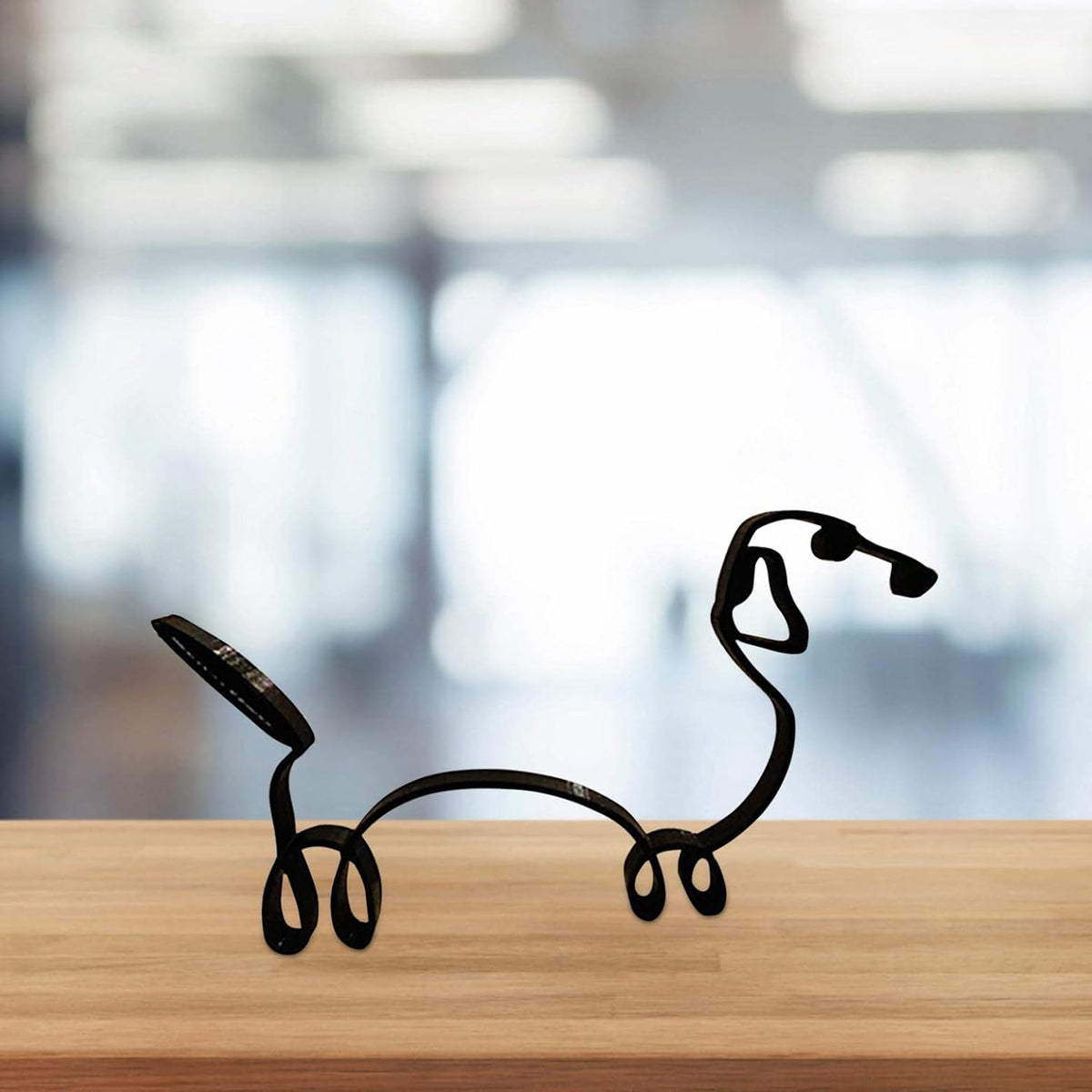 Metal Abstract Dog Line Drawing Sculpture S6223