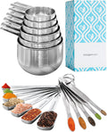 18-Piece Stainless Steel Measuring Cups and Spoons Set A49695