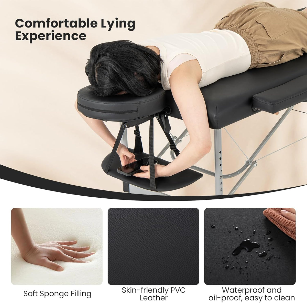 Black Portable Massage Table with Carrying Bag R878700