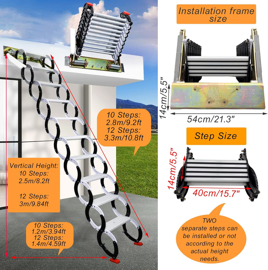 12 Steps Alloy Folding Attic Ladder I443048