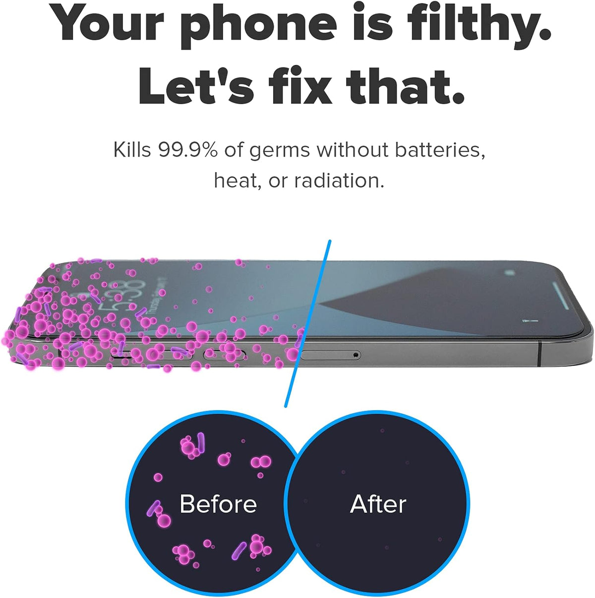 White UV Phone Sanitizer and Charger H4510