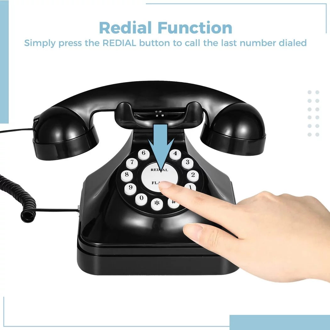Black Corded Landline Desk Telephone X602289