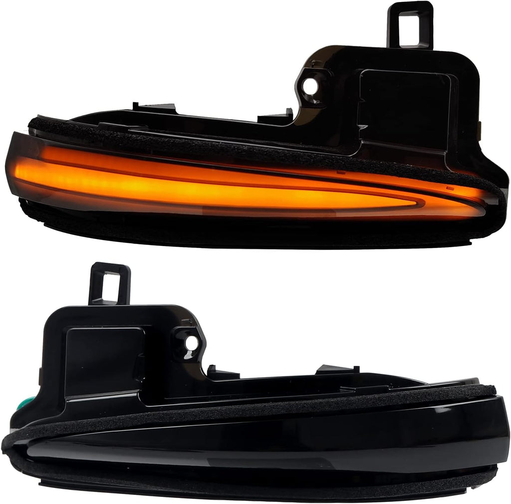 LED Side Mirrors Sequential Dynamic Turn Signal Lights Set of 2 Smoked Black C5217