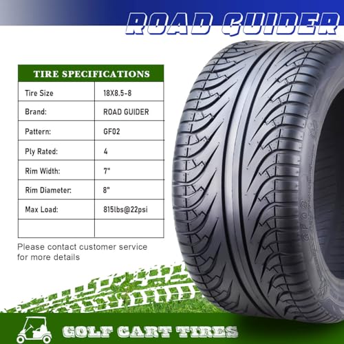 18x8.5-8 4 Ply Golf Cart ATV Tire U5074