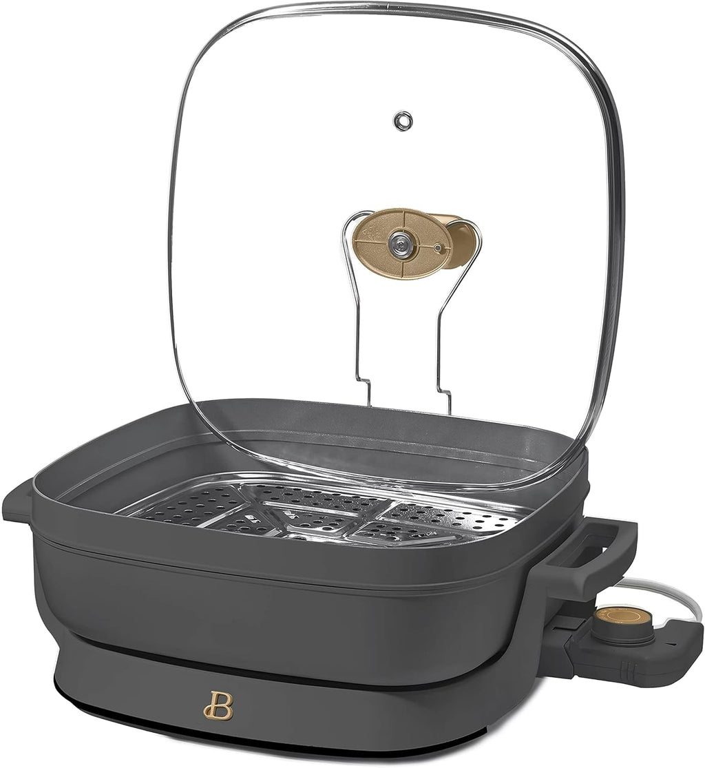 5-in-1 Electric Expandable Skillet, Oyster Gray, Up to 7 QT Q837