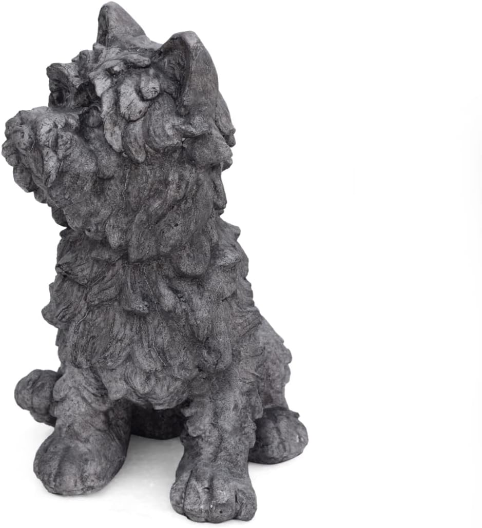 Antique Gray Finish Outdoor Dog Garden Statue K193