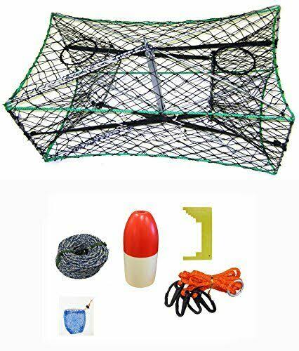 Galvanized Foldable Crab Trap & Accessory Kit U386