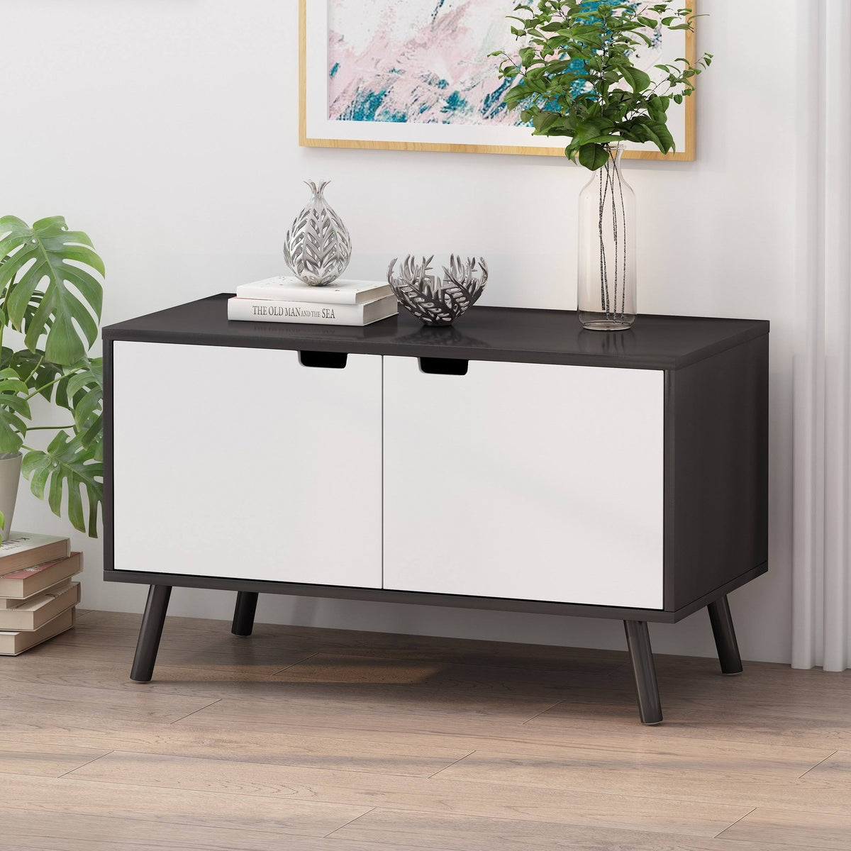 2 Door Cabinet Black/White N628471
