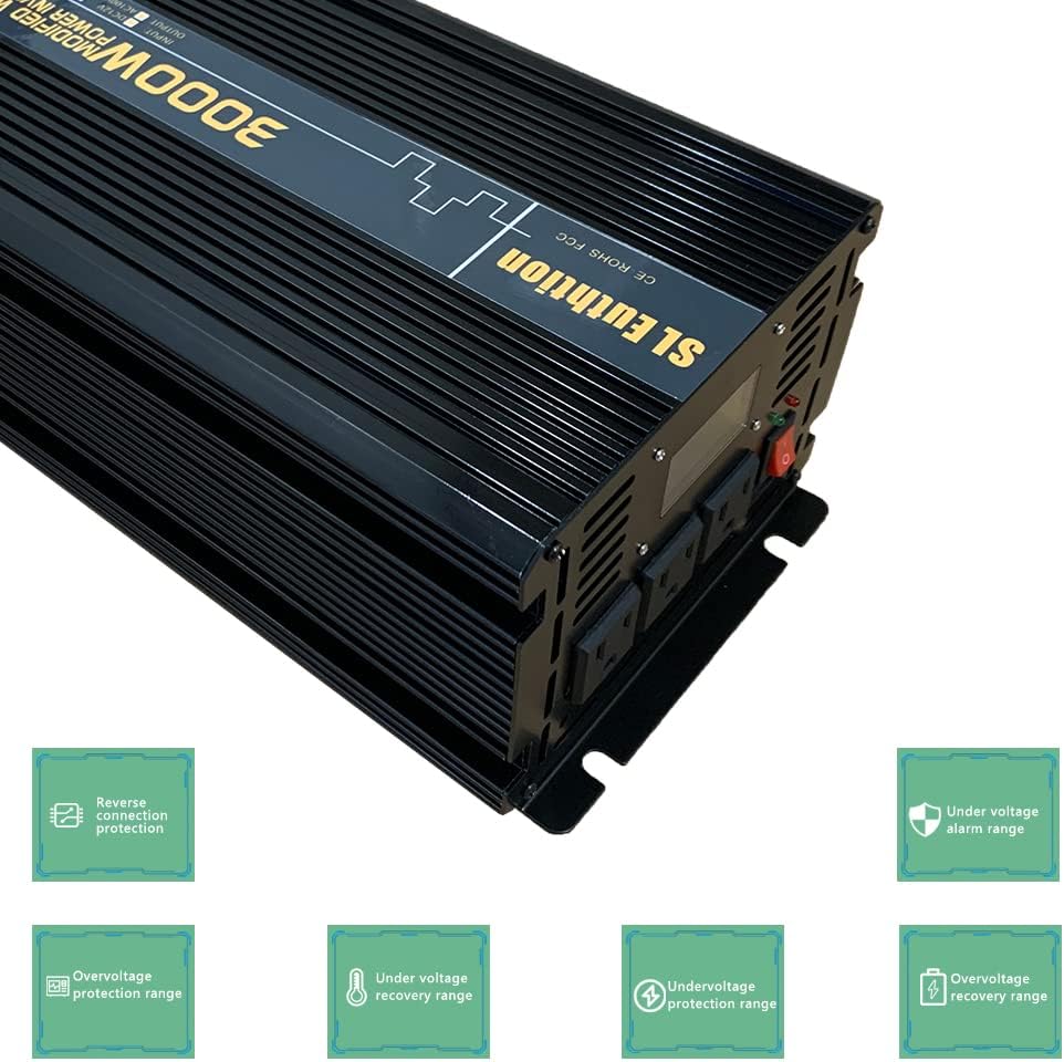 3000W Power Inverter 12V DC to 120V AC with LCD Display USB Port N135