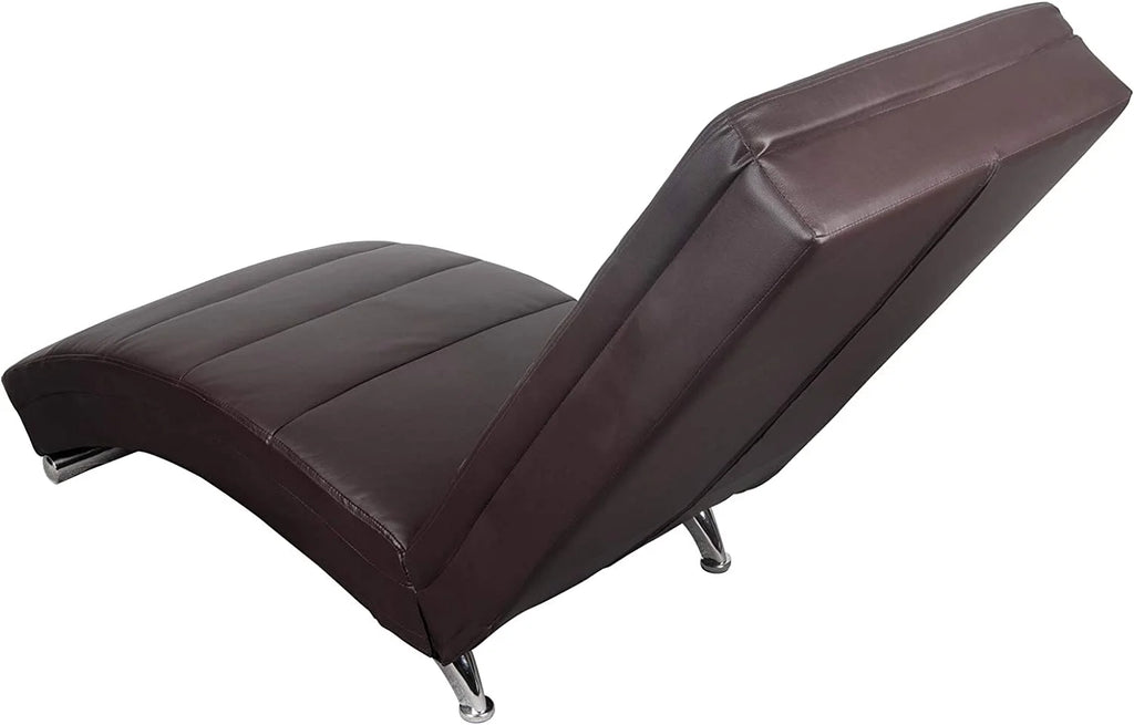 Brown PU Leather Electric Vibrating Recliner Chair with Heating M38493