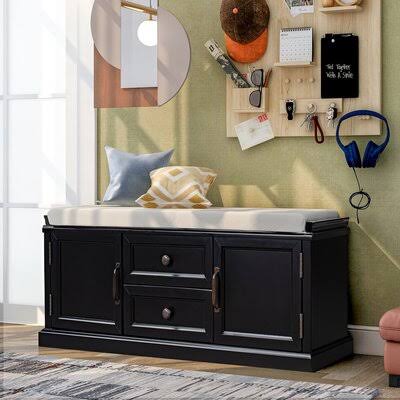 Black Storage Bench O68029