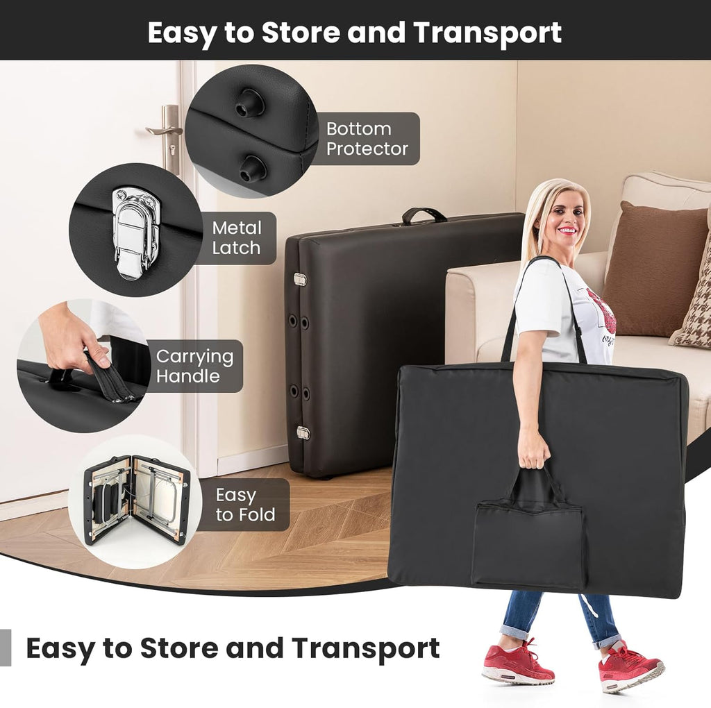 Black Portable Massage Table with Carrying Bag R878700