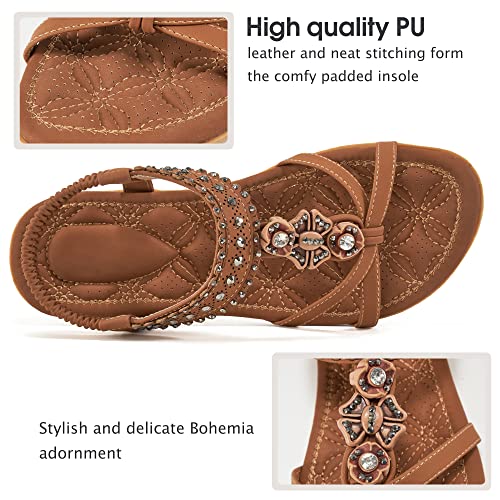 Women's Sandals with Non Slip Bohemian Flats Z68435