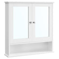 Dove Gray Wall-Mounted Bathroom Cabinet with 2 Mirrored Doors Z890955