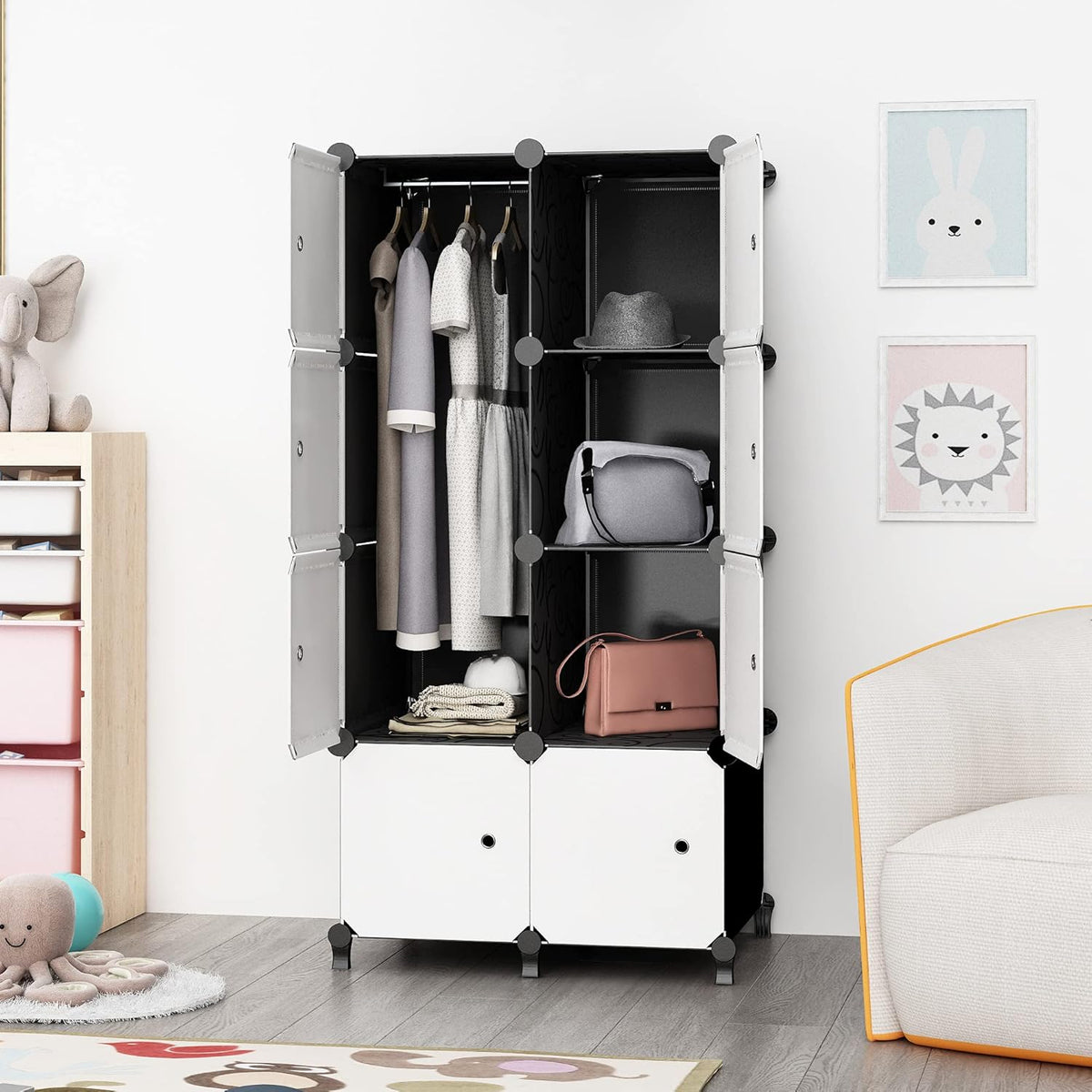 Portable Closet 12 Cube Storage Organizer Cabinet N283028