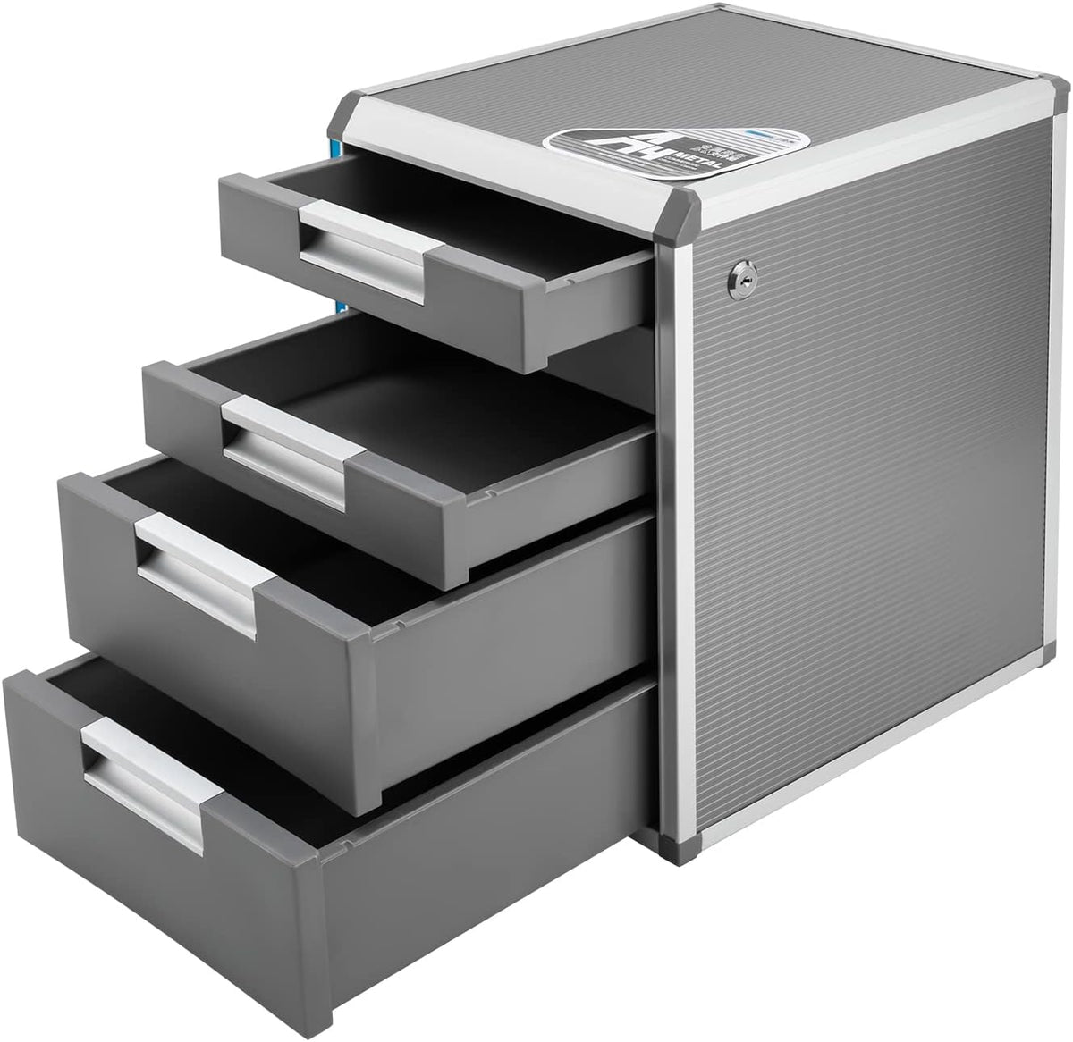 Grey 5 Layers Desktop Drawer Organizer with Lock L3137