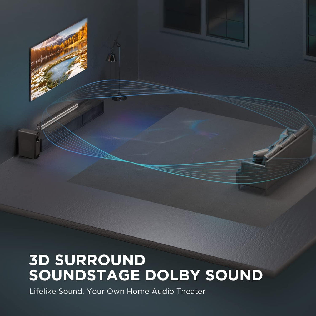 240W 2.1 Sound Bar with 6.5'' Wireless Subwoofer E1673