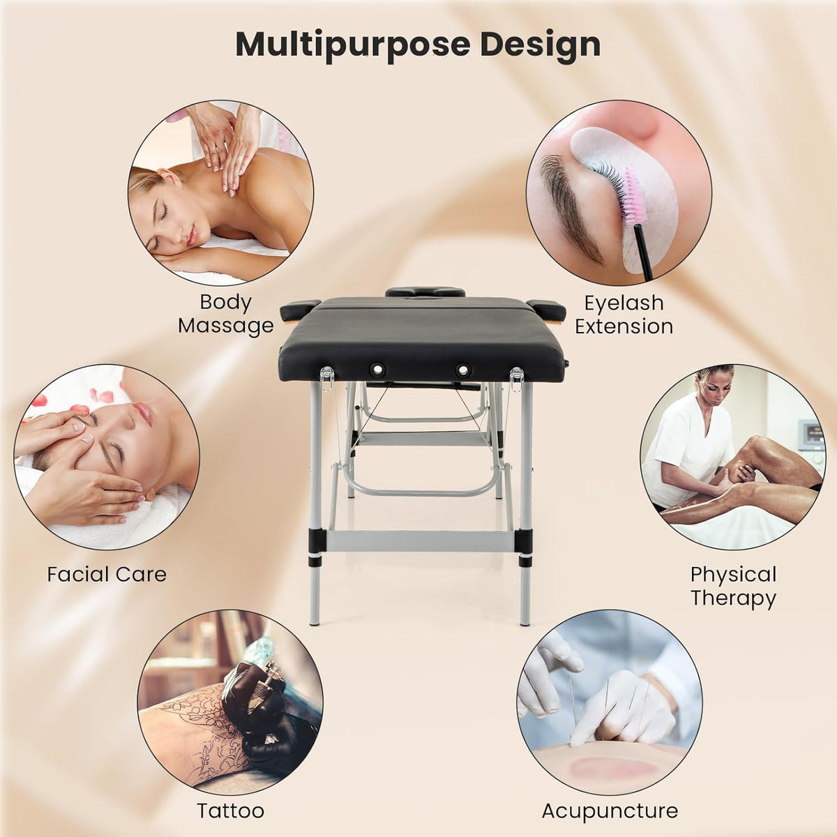 Black Portable Massage Table with Carrying Bag R878700