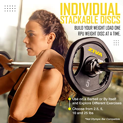Adjustable Studio Barbell Weight Set - 6 Weight Plates, Knurled Chrome Bar, 2 Collars - 40 pounds F447