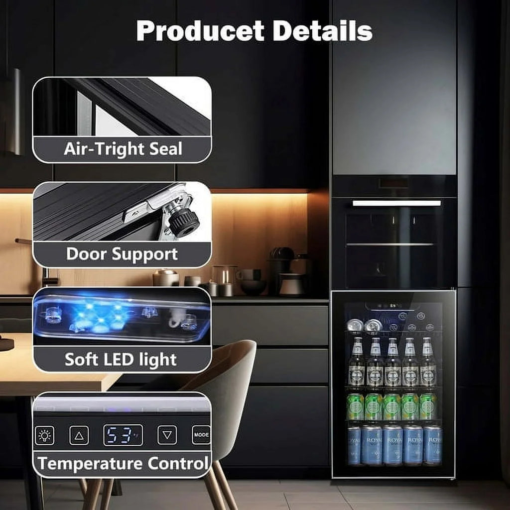 3.2 Cu.ft Beverage Refrigerator Cooler Mini Fridge U43849