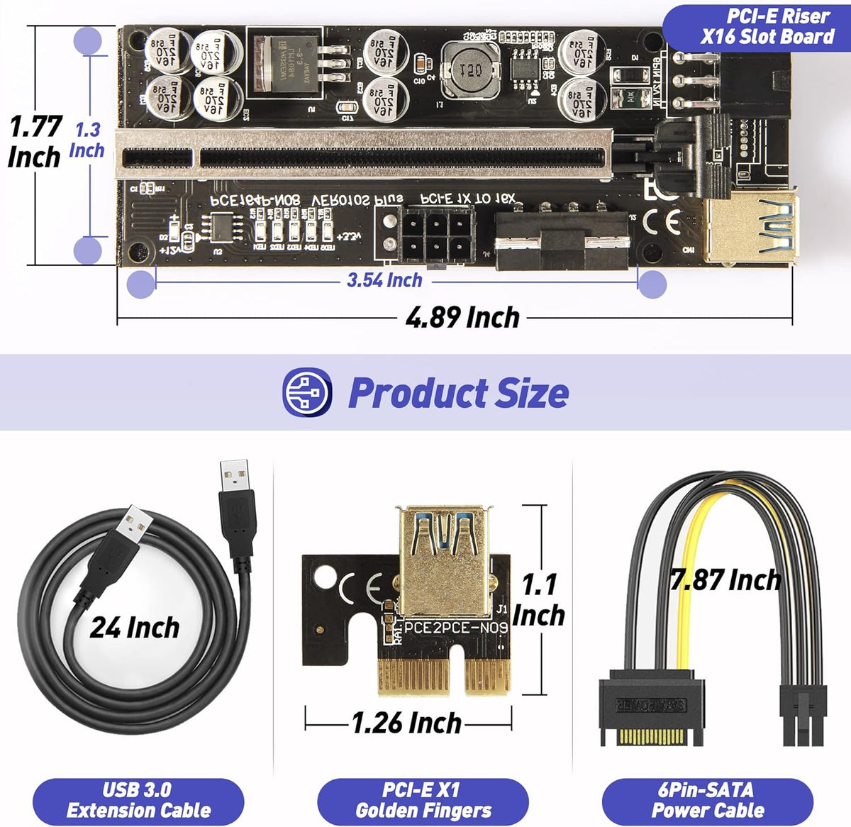 PCIE Riser Express Cable 1X to 16X 6 Pack G623146