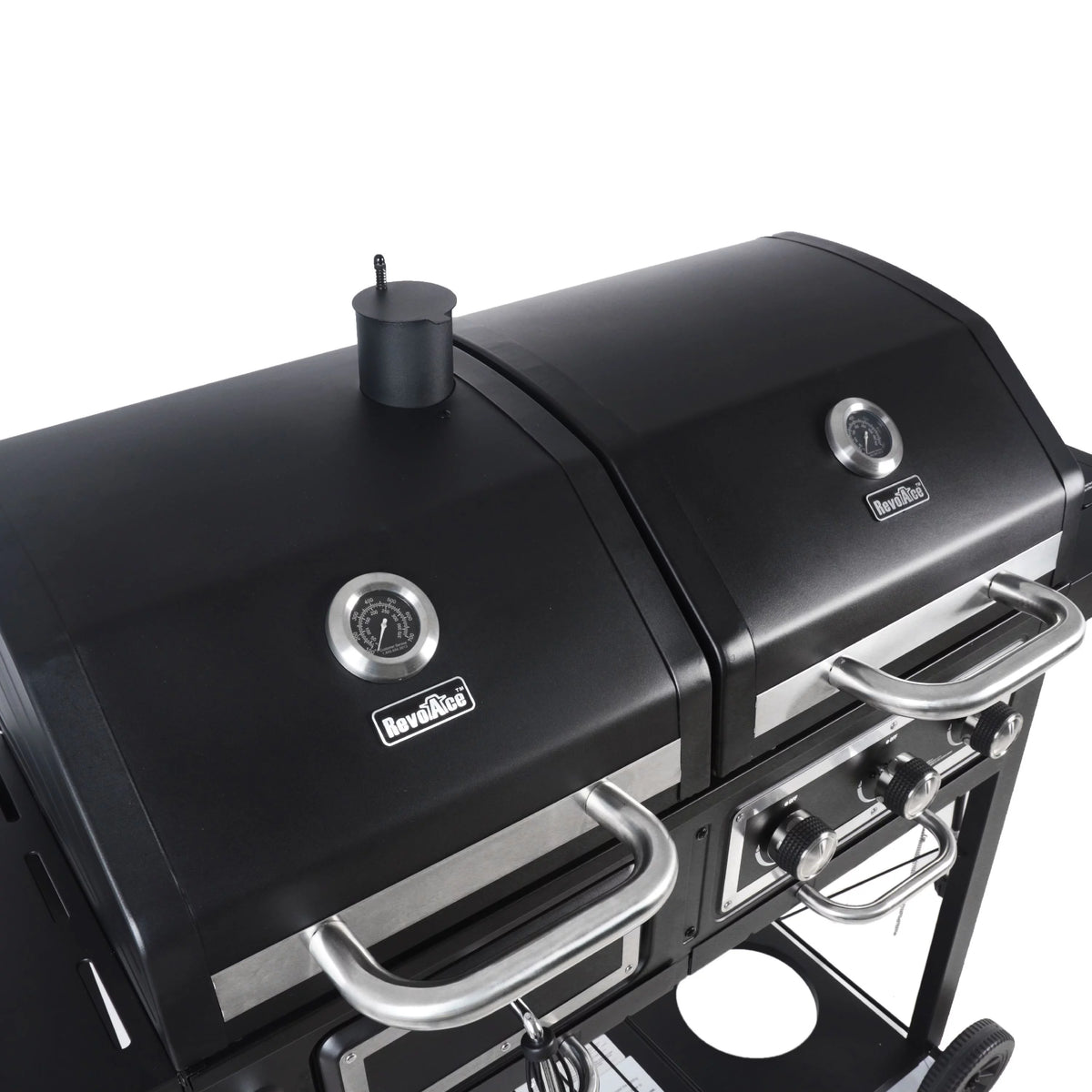 Dual Fuel Gas & Charcoal Combo Grill, Black with Stainless J29202