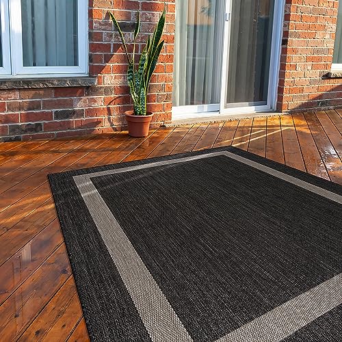 9x12 Beige/White Washable Outdoor Rug R734