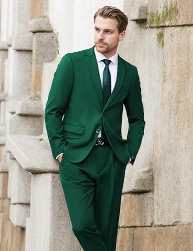 Men's 2 Piece Suits Classic Fit 2 Button Dress Suits Tuxedo Jacket Blazer V675