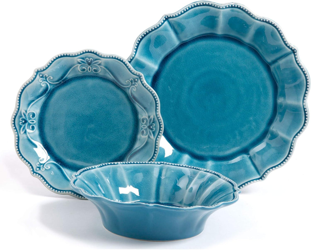 12-Piece Dinnerware Set (Denim) X693