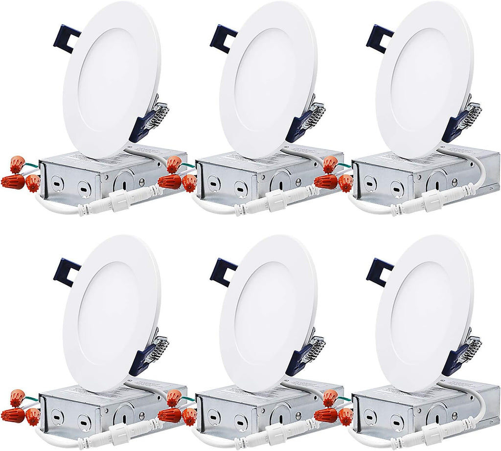 4 Inch Selectable Dimmable Ultra-Thin LED Recessed Light, Pack of 6 M406489