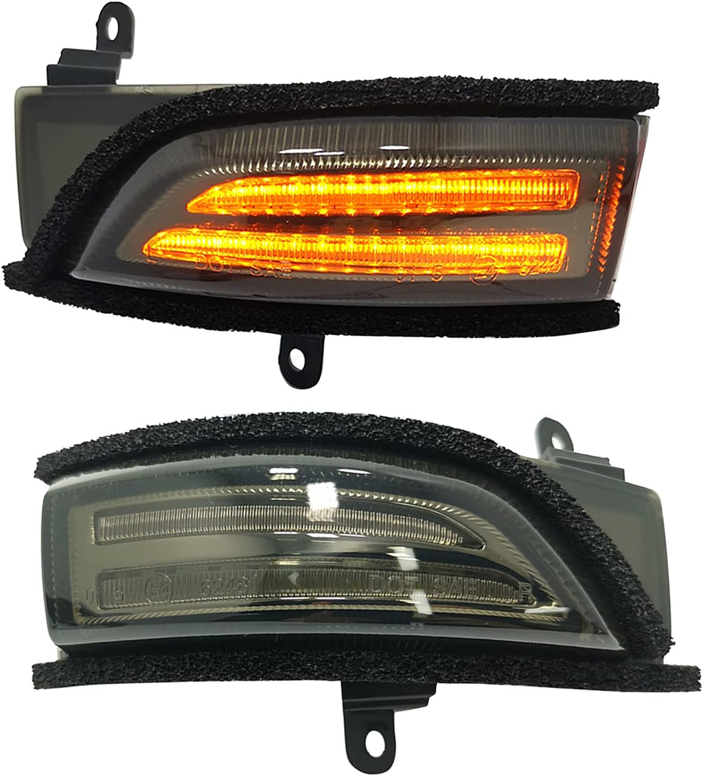 LED Side Mirrors Sequential Dynamic Turn Signal Lights Set of 2 Smoked Black C5217