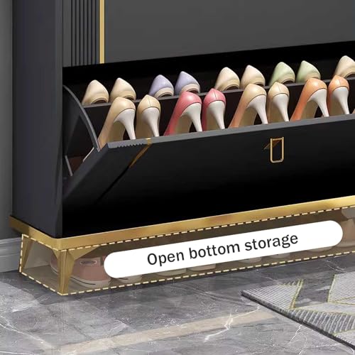 Slim 4 Layer Shoe Storage Cabinet with Flip Down Drawers Y96136