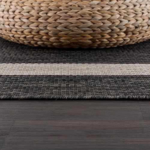 9x12 Beige/White Washable Outdoor Rug R734