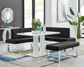 3-Piece Faux Leather & Wood Dining Set O373