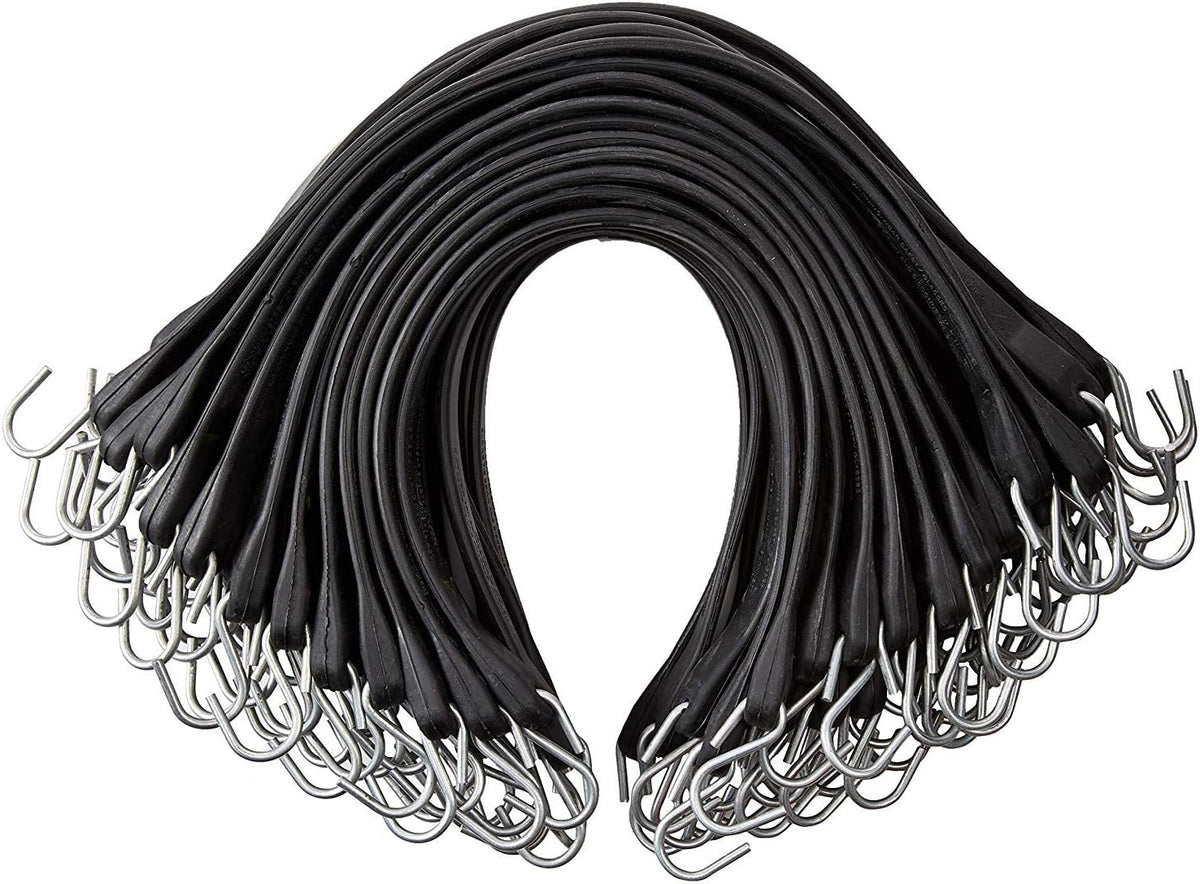 Pack of 50 41 inch Rubber Bungee Cords with Metal S Hooks I488524