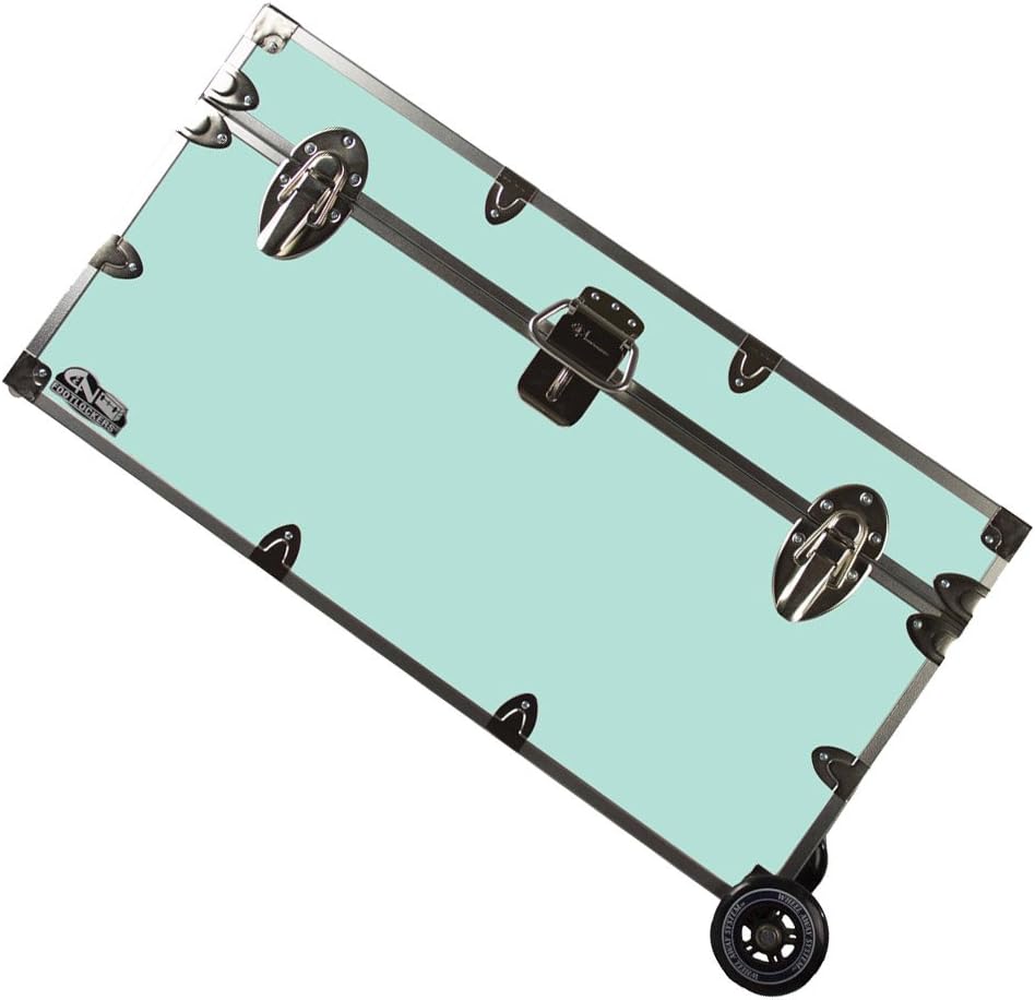 Large 32 x 18 x 16.5 Inches Lockable Footlocker with Wheels X9610
