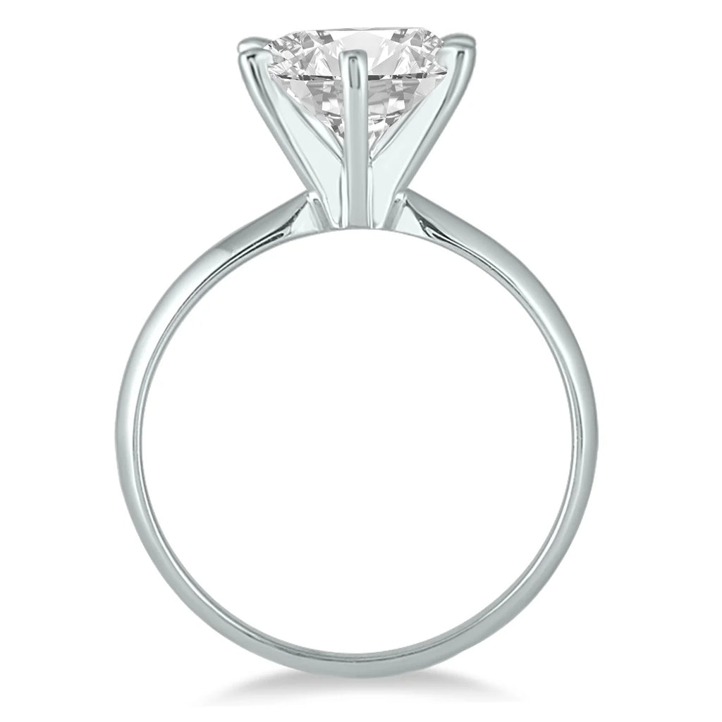 14K White Gold Diamond Solitaire Ring Q8110