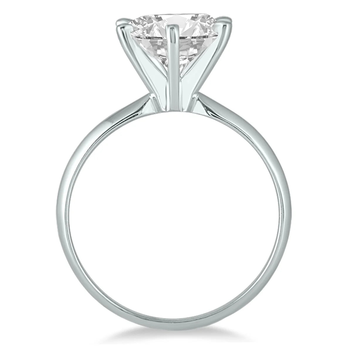 14K White Gold Diamond Solitaire Ring Q8110