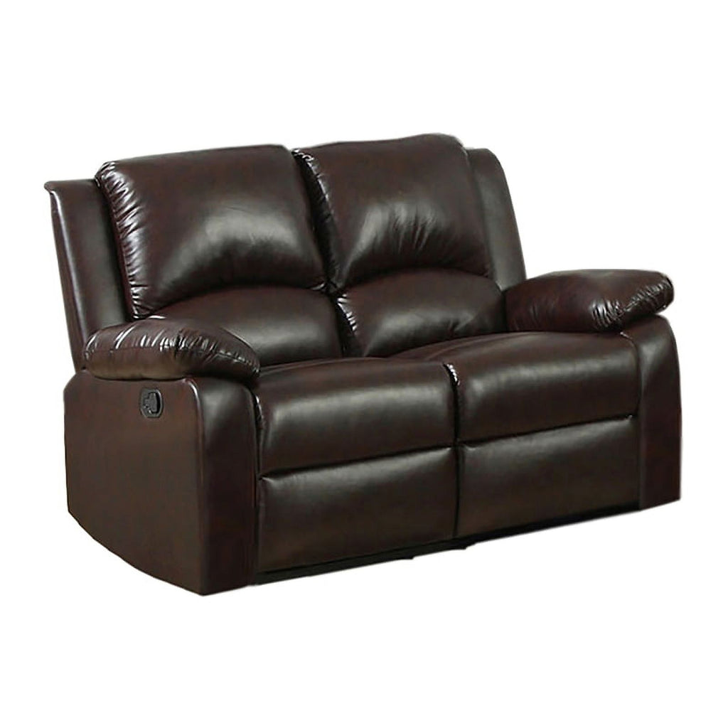 Dark Brown Faux Leather 2-Piece Sofa Set Y26634