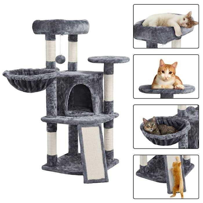 Plush Cat Tree Condo with Basket W6588