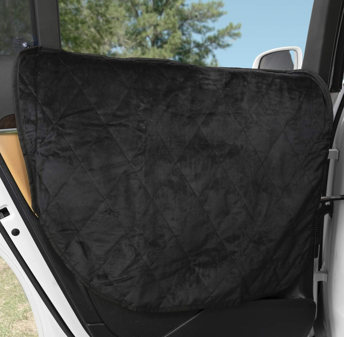 Velvet Car Door Protector, Washable Waterproof, Set of 2 London Grey W36462