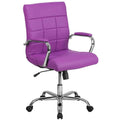 Purple Faux Leather Swivel Office Chair P249989