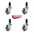 Set of 4 Gray Polyurethane Caster K682