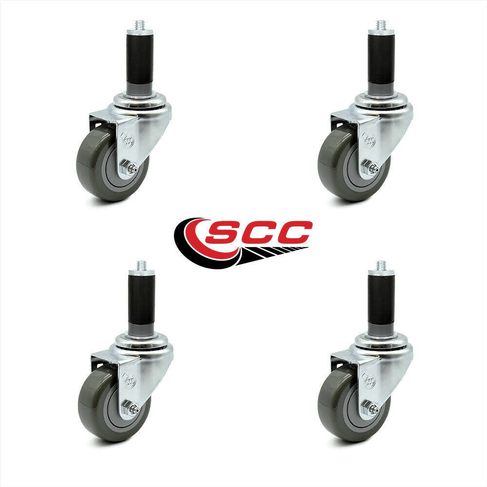 Set of 4 Gray Polyurethane Caster K682